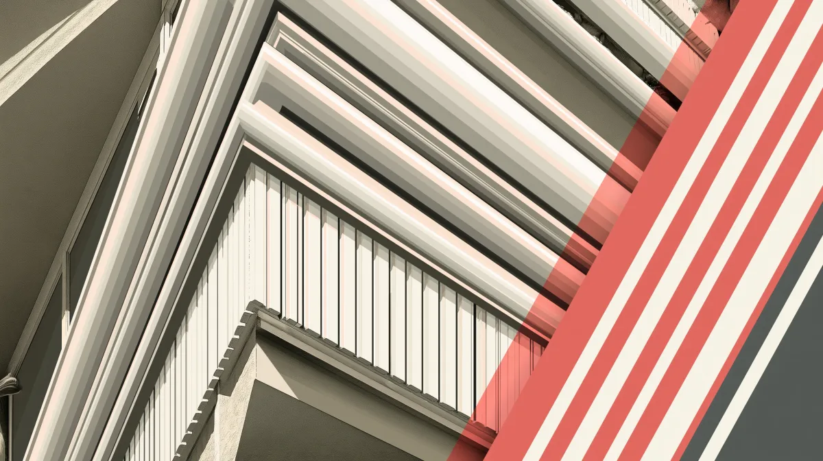 Coral striped architectural brand artwork